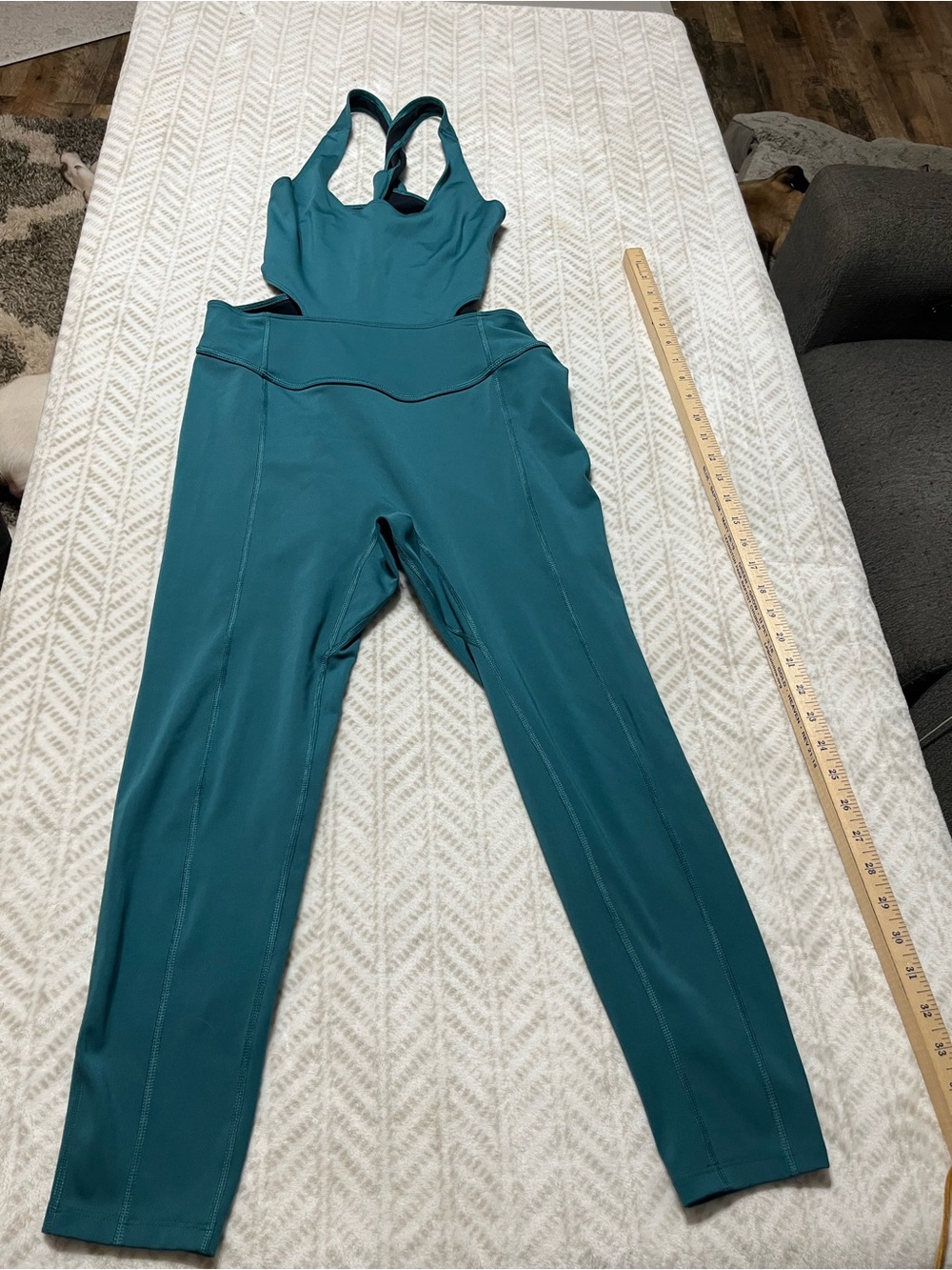 Free People Medium Teal Women’s Jumpsuit Legging - Sleek Active One-Piece
